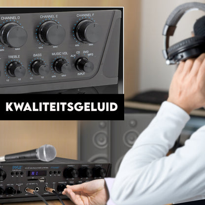 Audioversterker – Versterker – PA Versterker – Bluetooth Versterker – Stereo Versterker – 600 Watt Vermogen – Draadloze Bluetooth Connectie