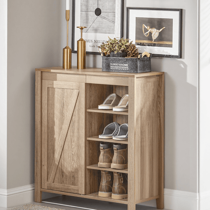 Schuifdeur Kast – Dressoir – Schoenenkast – Opbergkast – Kast Met Schuifdeur – Industrieel Design – Ruimtebesparend – 80x35x92 cm – Metaal En MDF