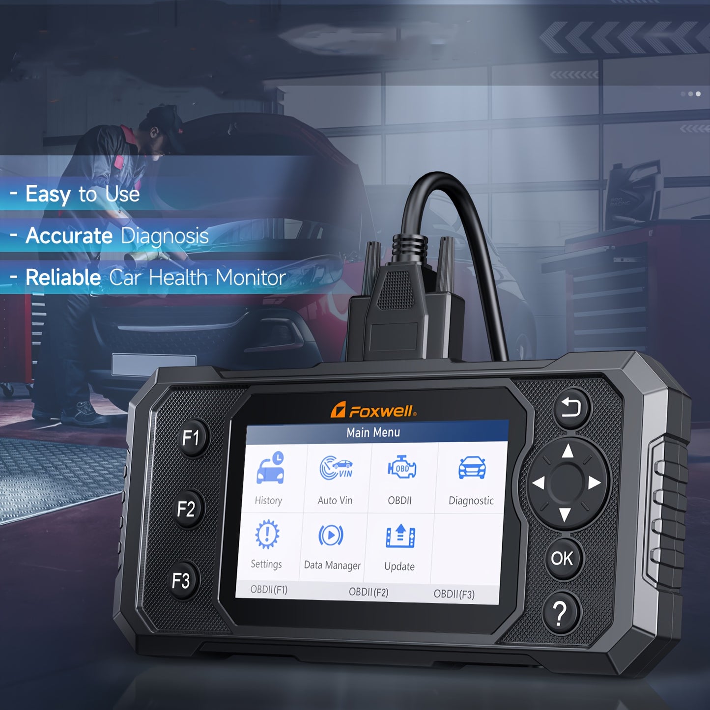 OBD2 Scanner – Diagnoseapparaat – Foutcodelezer – Autochecker – Diagnosetool – EPB Resetfunctie – Batterijtest – Geschikt voor ABS en SRS
