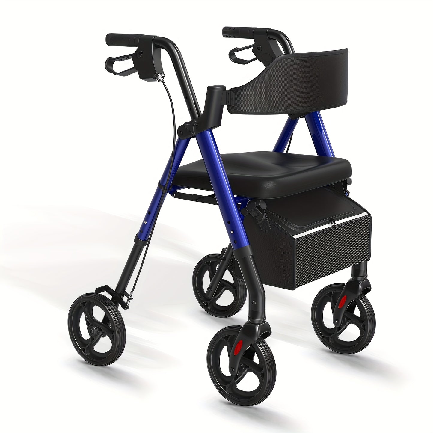 Rollator – Wandelwagen – Looprek – Mobiliteitshulpmiddel – Loopondersteuning – Opvouwbaar – Lichtgewicht Aluminium – Grote 20,32 cm Wielen Voor Binnen & Buiten
