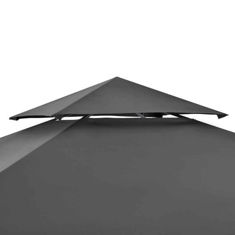 Tuinpaviljoen – Partytent – Prieel – Pergola – BBQ Paviljoen – Stevig Gepoedercoat IJzeren Frame – Waterafstotend Dubbel Polyester Dak 250x241x151 cm