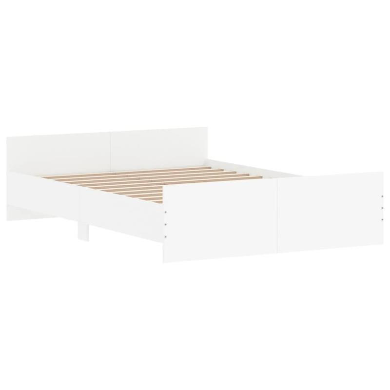 White bed frame with headboard and footboard 135x190cm Practical, removable, suitable for all seasons, Removable Bed Cover, Bedroom Furniture, Minimalist Style, Modern Bed Frame, Wooden Frame, Durable Construction, Versatile