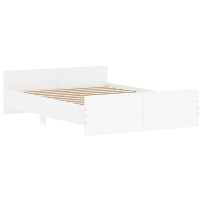 White bed frame with headboard and footboard 135x190cm Practical, removable, suitable for all seasons, Removable Bed Cover, Bedroom Furniture, Minimalist Style, Modern Bed Frame, Wooden Frame, Durable Construction, Versatile