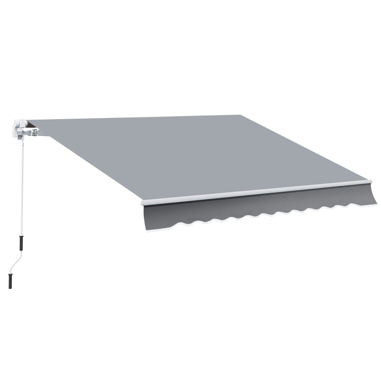 Uitvalscherm – Zonnescherm – Uitschuifbaar Scherm – Balkonluifel – Handbediend – Aluminium Frame – Polyester Doek 280 g/m² – 4x2,5 Meter – Grijs