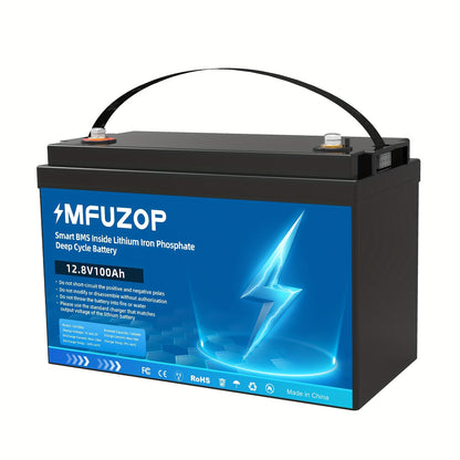 Lithium Accu – LiFePO4 Accu – Lithium Batterij – Loodaccu Vervanger – Oplaadbare Accu – 12V 100Ah – Intelligent BMS – Snelladen 100A