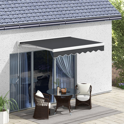 Uitvalscherm – Zonnescherm – Terrasscherm – Markies – Luifel – Elektrisch en Handmatig – Aluminium Frame en Afstandsbediening 2,5x2m Grijs