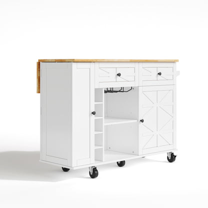 Keukentrolley – Keukenwagen – Serveerwagen – Keukenrek – Keukenkast – Inklapbaar Werkblad 70 cm – Stevig MDF Met Wieltjes Wit