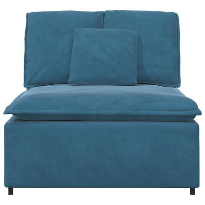 Modulaire Bank Middenmodule – Modulair Sofa Element – Zitmeubel – Hoekbank Element – Zithoek Module – Blauw – Comfortabele Kussens – Duurzaam Houten Frame – 100 cm Breed