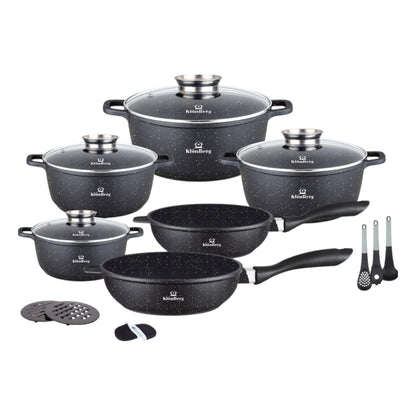 17-delige Kookset – Pannenset – Keukenset – Cookware Set – Pan & Pot Set – Inductie Geschikt – Keramische Antiaanbaklaag – Lichtgewicht Aluminium