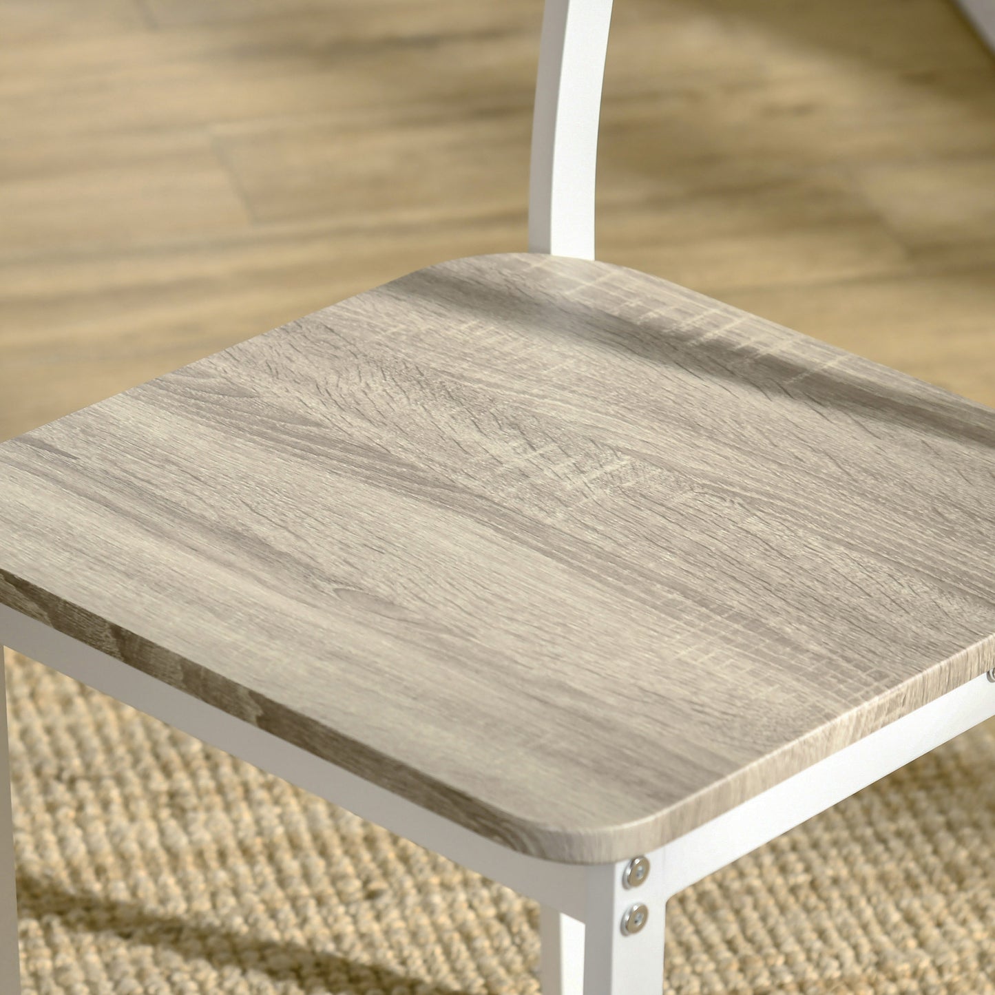 2-delige Zitgroep – Inklapbare Eettafel – Opklapbare Stoelen – Balkonset – Compacte Tafelset – Wit en Natuurlijk Hout – Ruimtebesparend Design – Tafel 110x70x75 cm