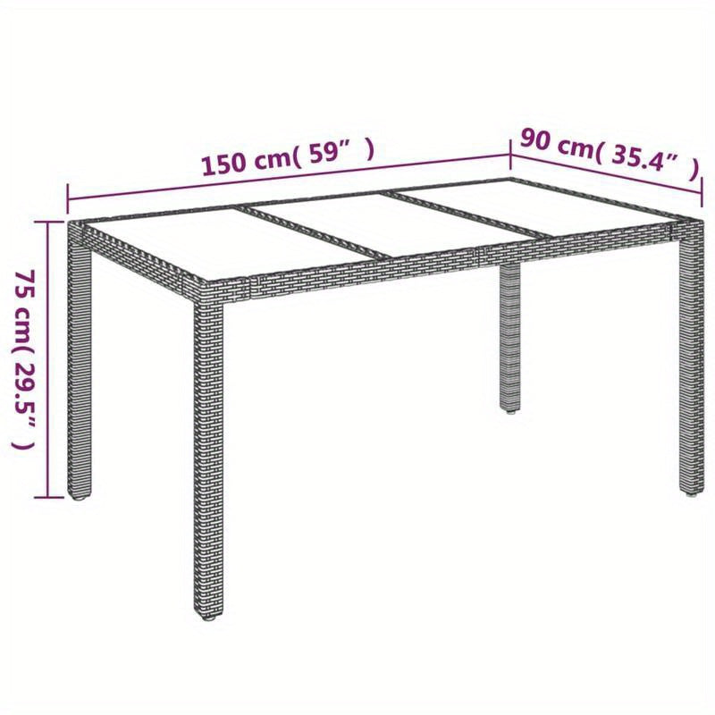Table de jardin dessus Gris 150x90x75cm Easy to assemble modern simple easy to carry DIY outdoor table