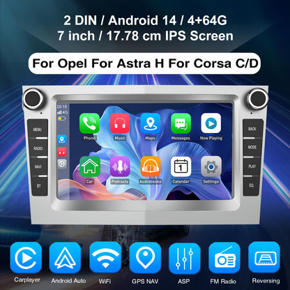 Android Autoradio – Auto Stereo – Multimedia Speler – Navigatiesysteem – Touchscreen Radio – 7 Inch HD IPS Display – Android 14.0 Met 4GB RAM & 64GB Opslag – Zonder Camera & Microfoon