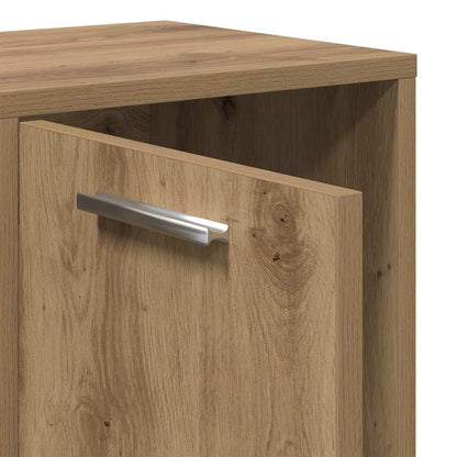 Boekenkast – Opbergkast – Vitrinekast – Wandkast – Kast met Deuren – Modern Design – Licht Eiken Fineer – 90x28x90 cm – 9 Vakjes – Vrijstaand – Stabiel & Duurzaam