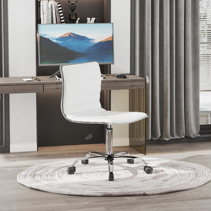 Hairdressing Chair, Salon Chair with Backrest, Height Adjustable, Steel PU, White, 48 x 52 x 78-90 cm