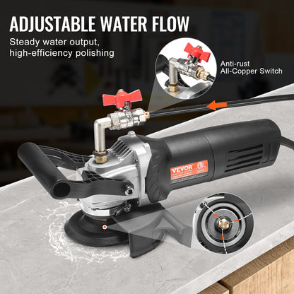 Steenpolijstmachine – Natpolijstmachine – Poliermachine – Granietpolijstmachine – Betonpolijstmachine – 4 Inch Diameter – 6 Instelbare Snelheden & 7 Polijstpads