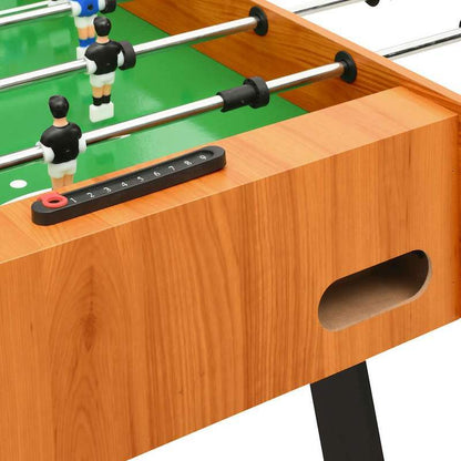 Tafelvoetbal – Voetbaltafel – Fussbaltafel – Tafelspel – Spelontwerp – Lichtbruin Composite Materiaal – Opvouwbaar en Compact 121x61x80 cm