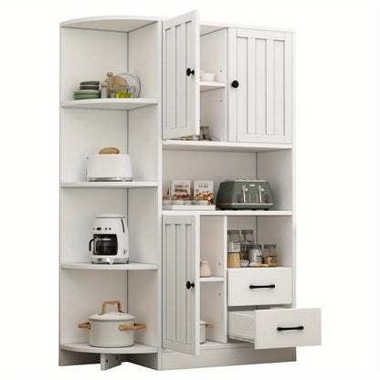Hoekkast – Opbergkast – Hoekmeubel – Kast – Ladekast – Wit – 14 Opbergvakken – Ruimtebesparend Design – 104x35x155 cm – Stevige Duurzame Constructie