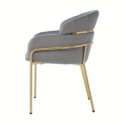 Eetkamerstoel – Stoel – Kuipstoel – Woonkamerstoel – Lounge Stoel – Velvet Bekleding – Metalen Poten – Licht Luxe – Comfortabel Design