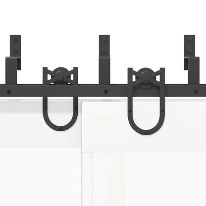 Schuifdeur Set – Schuifdeursysteem – Kamerverdeler – Afscheidingsdeur – Binnendeur Schuifdeur – 200 cm Stalen Rail – Matzwarte Industriele Afwerking