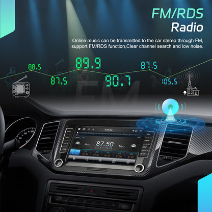 Autoradio – Car Stereo – Auto Radio – 1 DIN – 2 DIN – 7” Touchscreen – Android 15 – Qualcomm Octa-Core Processor – Draadloos CarPlay & Android Auto - QUORE