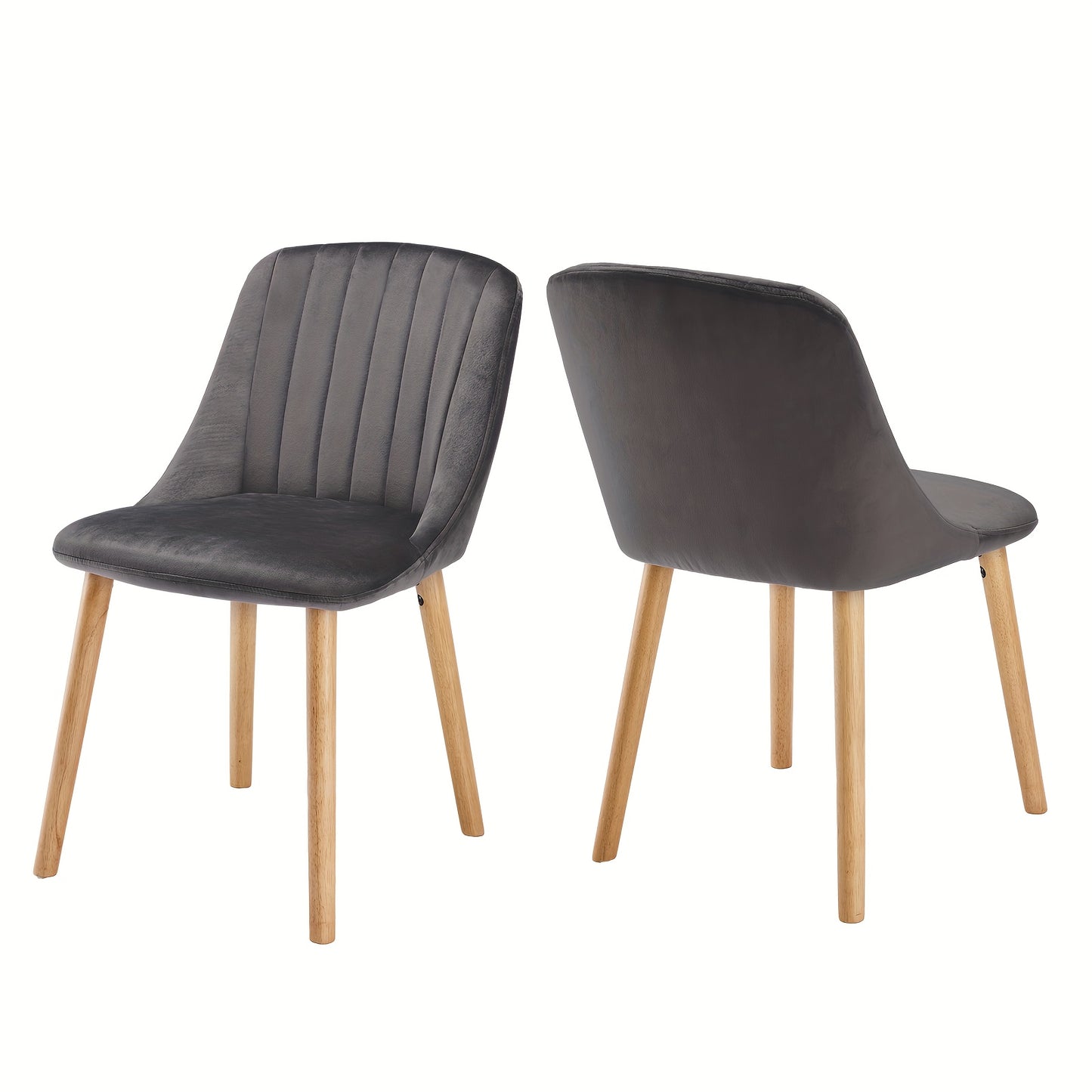 Eetkamerstoel – Stoel – Kuipstoel – Keukenstoel – Fauteuil – Donkergrijs – Memory Foam Zitting – Stevige Houten Poten