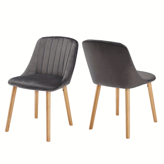 Eetkamerstoel – Stoel – Kuipstoel – Keukenstoel – Fauteuil – Donkergrijs – Memory Foam Zitting – Stevige Houten Poten