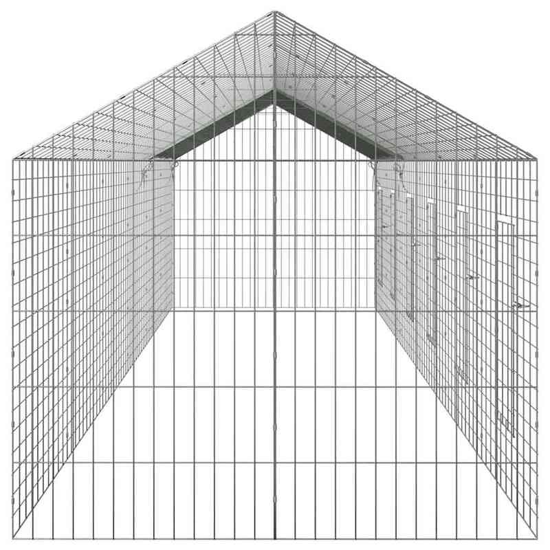 Silver Rabbit Cage | 400 x 78 x 78 cm, Galvanized Steel, Non-electric