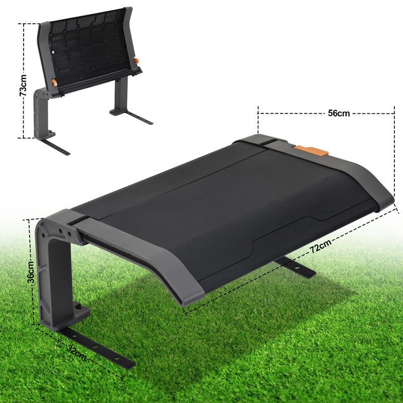 Robotmaaier Garage – Robotmaaier Overkapping – Maairobot Schuilplaats – Robotmaaier Carport – Opvouwbare Bescherming – Metalen Frame – UV-bestendig PP Plastic Dak – 72x56x36 cm – Zwart-Grijs