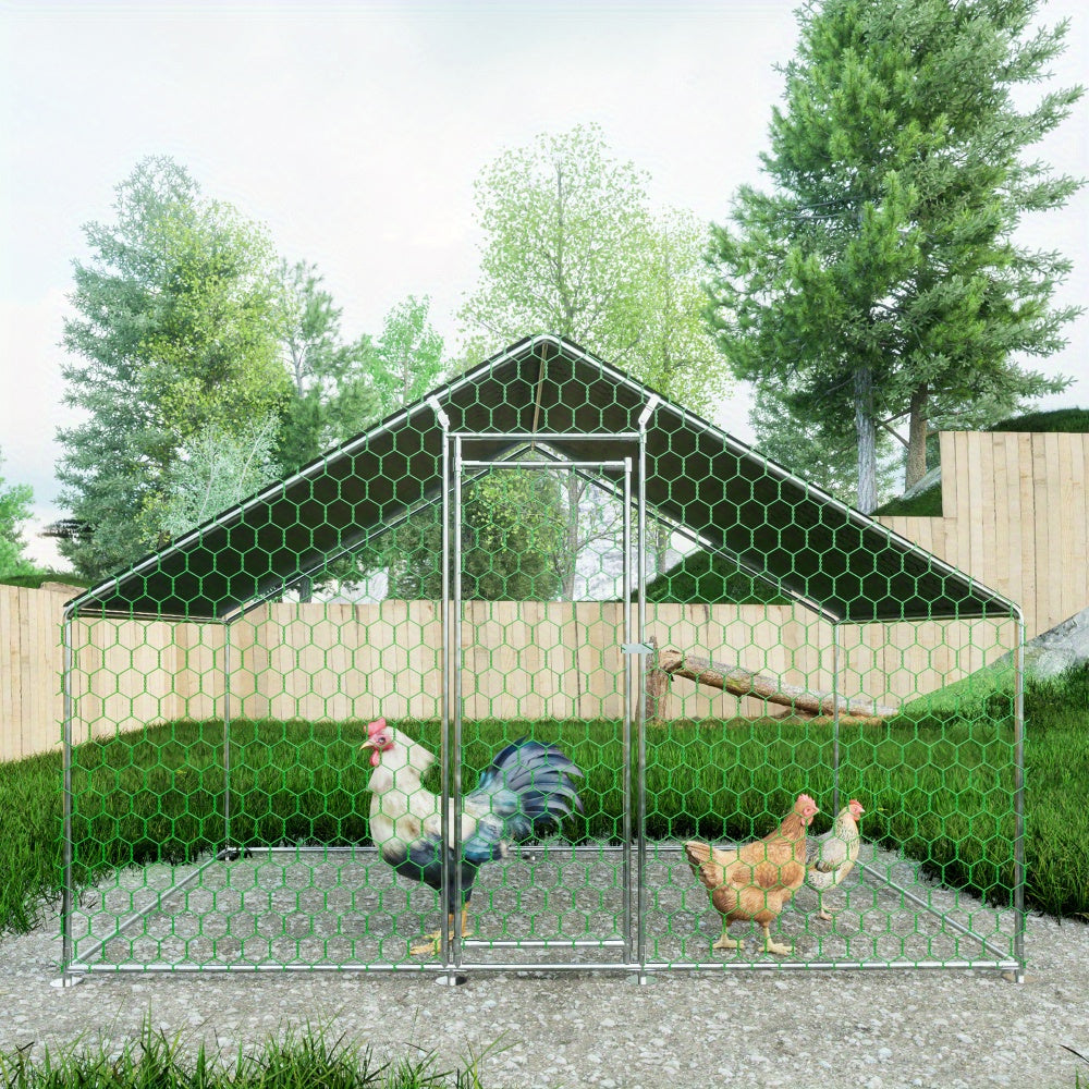 Buitenren – Kippenren – Konijnenren – Dierenren – Hekwerk Buiten – Robuust Metalen Frame – Veiligheidsluiting Met PE-Doek 3x2x2m