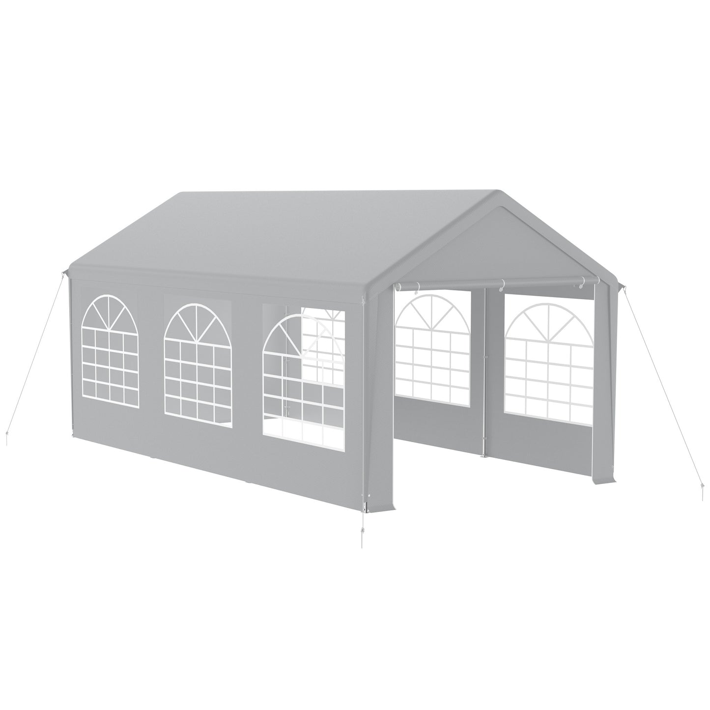 Party Tent Garden Pavilion Foldable Tent Camping Tent with Side Panels and Windows for Party, Market Stall, and Outdoor Camping (3x4m/3x6m)