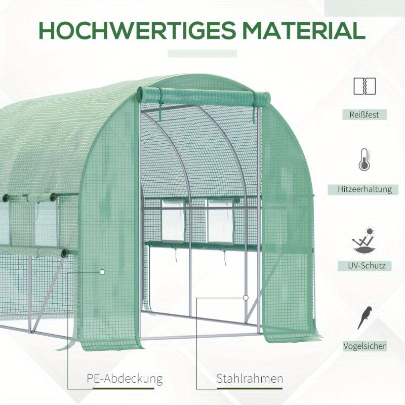 Tunnelkas – Kweekkas – Serre – Tuinkas – Plantenkas – 2.95x2x2m – UV-Bescherming Met 6 Ramen