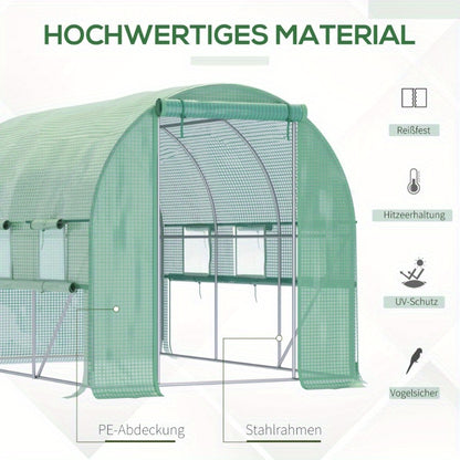 Tunnelkas – Kweekkas – Serre – Tuinkas – Plantenkas – 2.95x2x2m – UV-Bescherming Met 6 Ramen