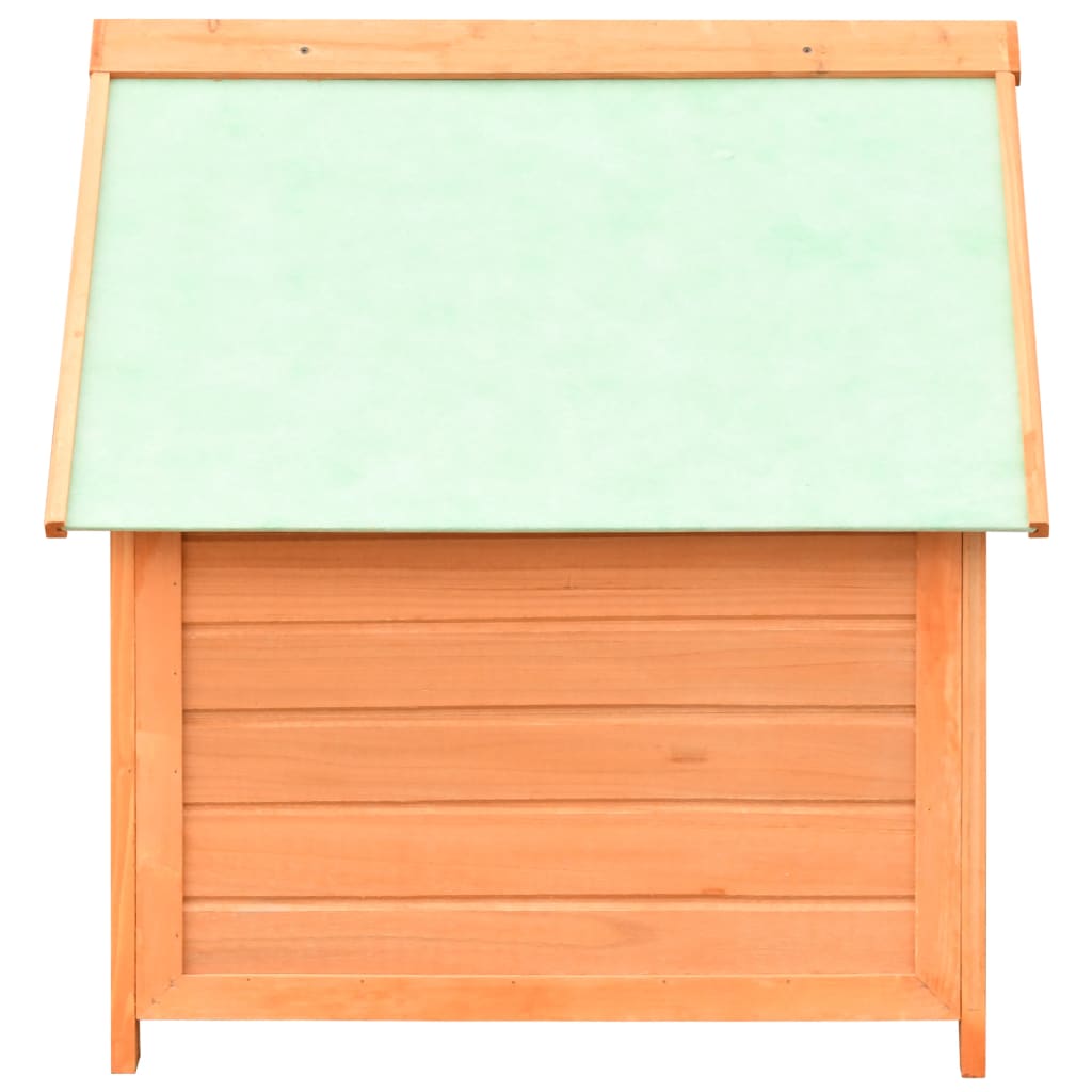 Houten Hondenhok – Hondenhuis – Hondenkennel – Hondenhok Buiten – Hondenhuisje Bruin – Stevig Grenen- en Dennenhouten Frame – Weerbestendig Groen Dak