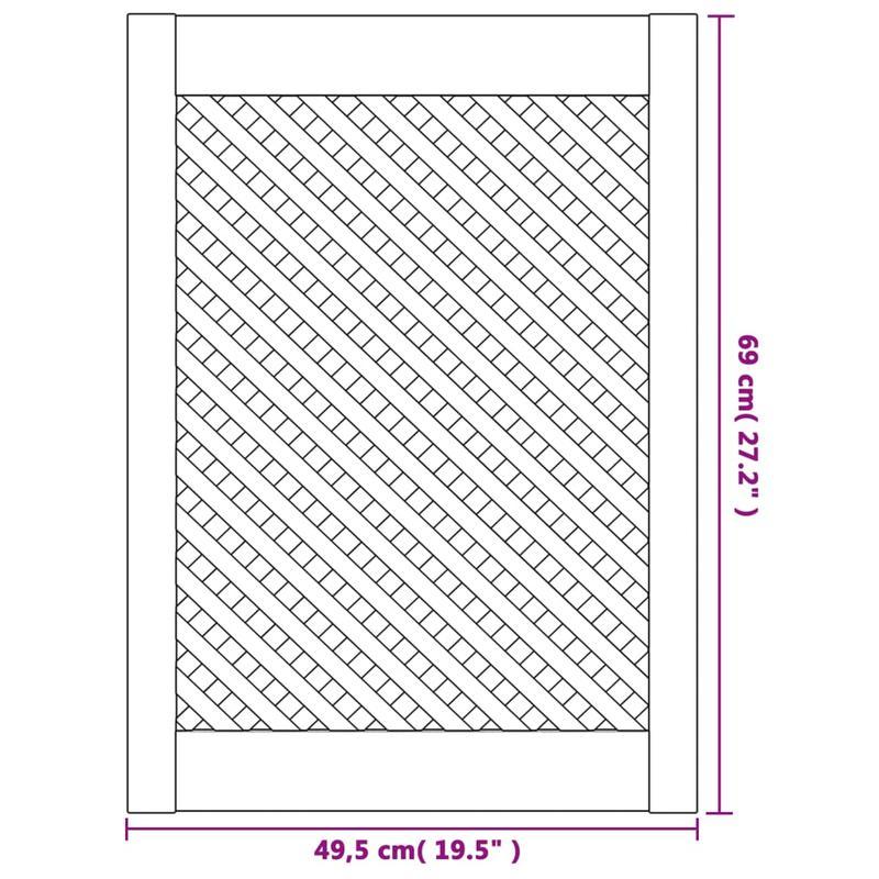 Opbergkast – Opbergmeubel – Kastje – Bergkast – Opbergkastje – Set Van 2 – Duurzaam Dennenhout – Rasterpatroon Design – 49,5x69 cm