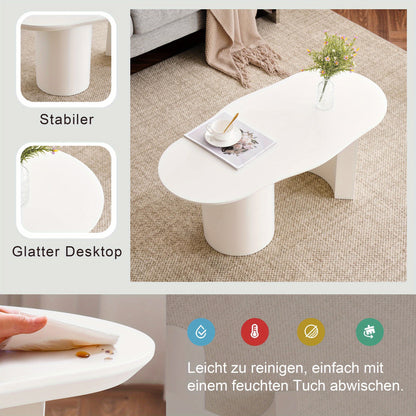 Witte Salontafel – Bijzettafel – Koffietafel – Tafel – Modern Meubel – Onregelmatig Ontwerp – 100 cm Lang MDF