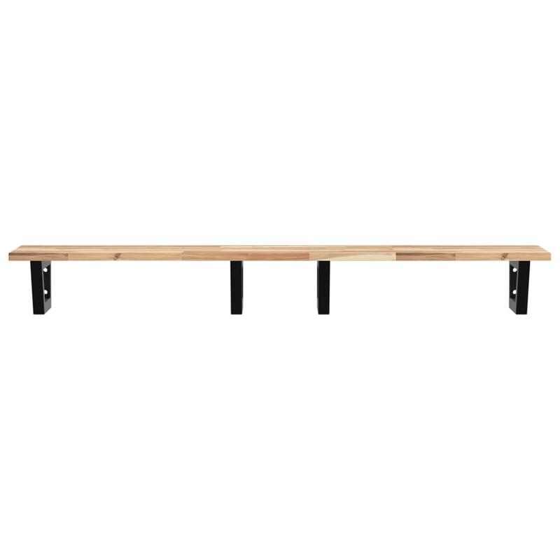 Waskamerspiegelrek – Wandplank – Badkamerplank – Opbergrek – Wandrek – Modern Design – Acaciahout & Stalen Frame – Ruimtebesparend & Eenvoudig Te Monteren