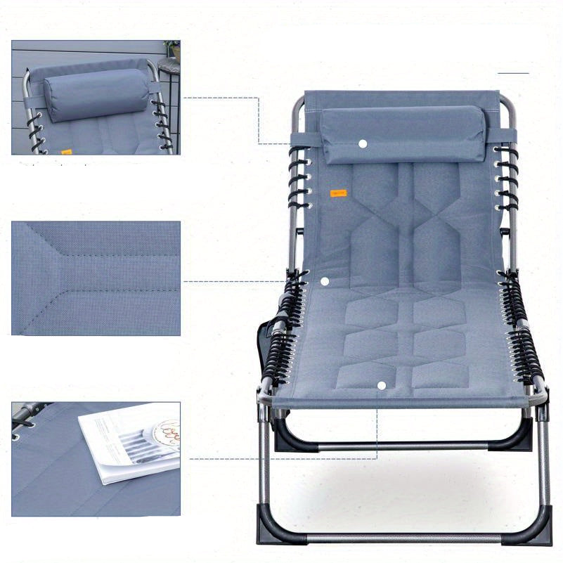 Opvouwbare Tuinstoel – Campingstoel – Strandstoel – Klapstoel – Buitenstoel – Verstelbare Rugleuning – Weerbestendig Polyester