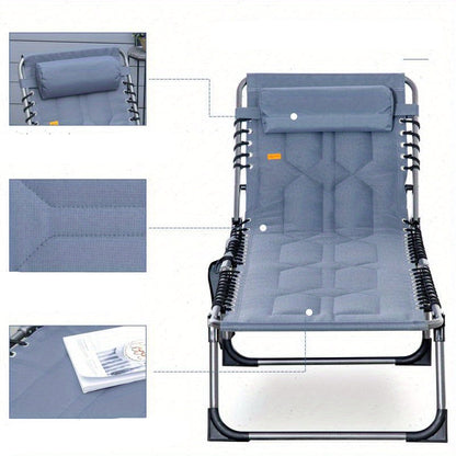 Opvouwbare Tuinstoel – Campingstoel – Strandstoel – Klapstoel – Buitenstoel – Verstelbare Rugleuning – Weerbestendig Polyester