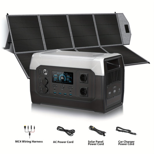 Draagbare Power Station – Solar Generator – Camping Accu – Noodstroomvoorziening – Outdoor Energiebox – 1800W Output met 3600W Piek – 1024Wh LiFePO4 Accu met UPS Functie
