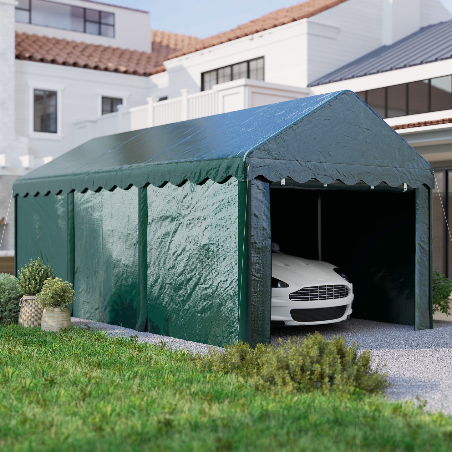 Carport – Overkapping – Garagetent – Autoschuilplaats – Opslagtent – 3x6 Meter – Water- en UV-bestendig PE-doek