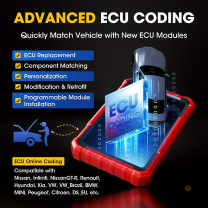 Autodiagnoseapparaat – Diagnose Tool – Auto Scanner – Foutcode Lezer – Reparatie Scanner – Dual-Channel Diagnose – 38+ Servicefuncties – ECU-Codering – CANFD & DoIP Ondersteuning