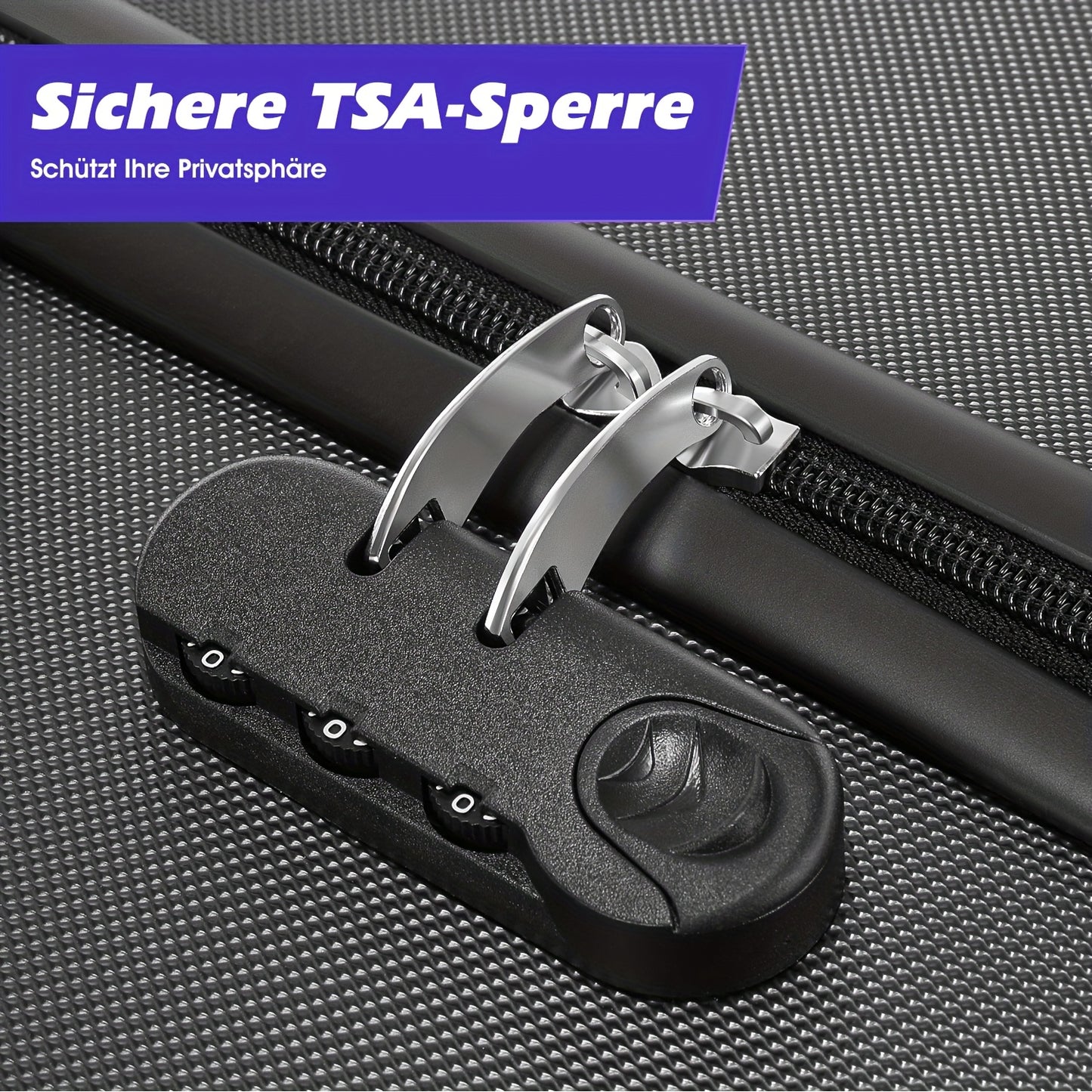 Vierdelige Hardshell Kofferset – Koffer Set – Reiskoffer – Spinner Koffer – Bagage – 360° Draaibare Wielen – TSA Cijferslot – Anthracite