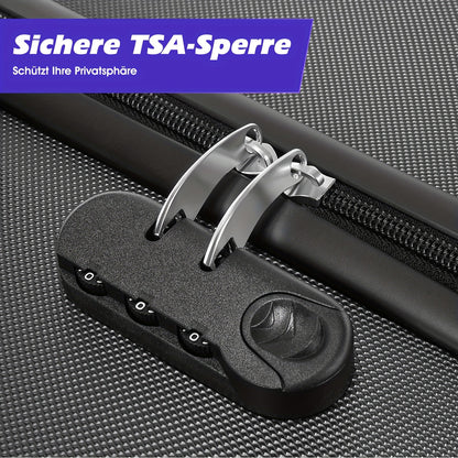Vierdelige Hardshell Kofferset – Koffer Set – Reiskoffer – Spinner Koffer – Bagage – 360° Draaibare Wielen – TSA Cijferslot – Anthracite
