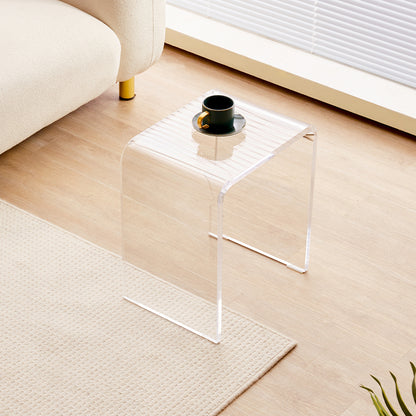 Bijzettafel – Sidetable – Nachtkastje – Bijzettafeltje – Salontafel – Transparant Acryl – C-vormig Design – 41,5x30,5x46 cm – Draagvermogen 25 kg