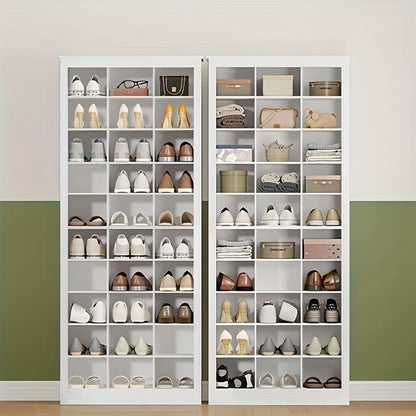 Schoenenkast – Schoenenrek – Schoenensysteem – Schoenopberger – Schoenenkast Wit – Vrijstaand – 30 Vakjes – Verstelbare Planken – Compact – Duurzaam Spaanplaat