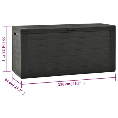 Anthracite Outdoor Storage Box 116X44X55 Cm – Sleek Design, Rational Organisation And Proven Robustness for Modern Living Spaces