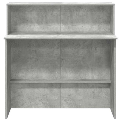 Reception Desk Made of Concrete in Gray, Measuring 100X50X103.5 Cm, Constructed from Durable Wood Material.