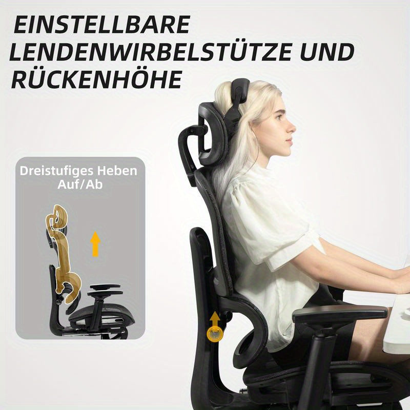 Ergonomische Bureaustoel – Bureaustoel – Werkstoel – Kantoorstoel – Bureau Stoel – Ademend Mesh – Verstelbare Zithoogte