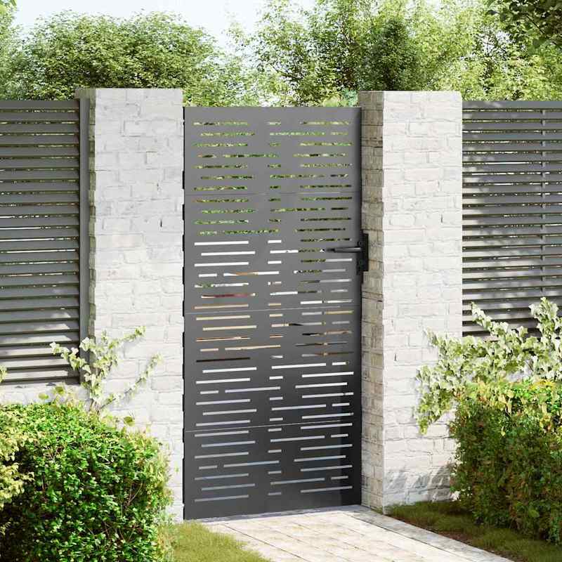 Poort – Tuinpoort – Schuttingdeur – Tuinschutting – Hekwerk – Metaal – Cortenstaal Vierkant – 85x100 cm – Duurzaam – Weerbestendig
