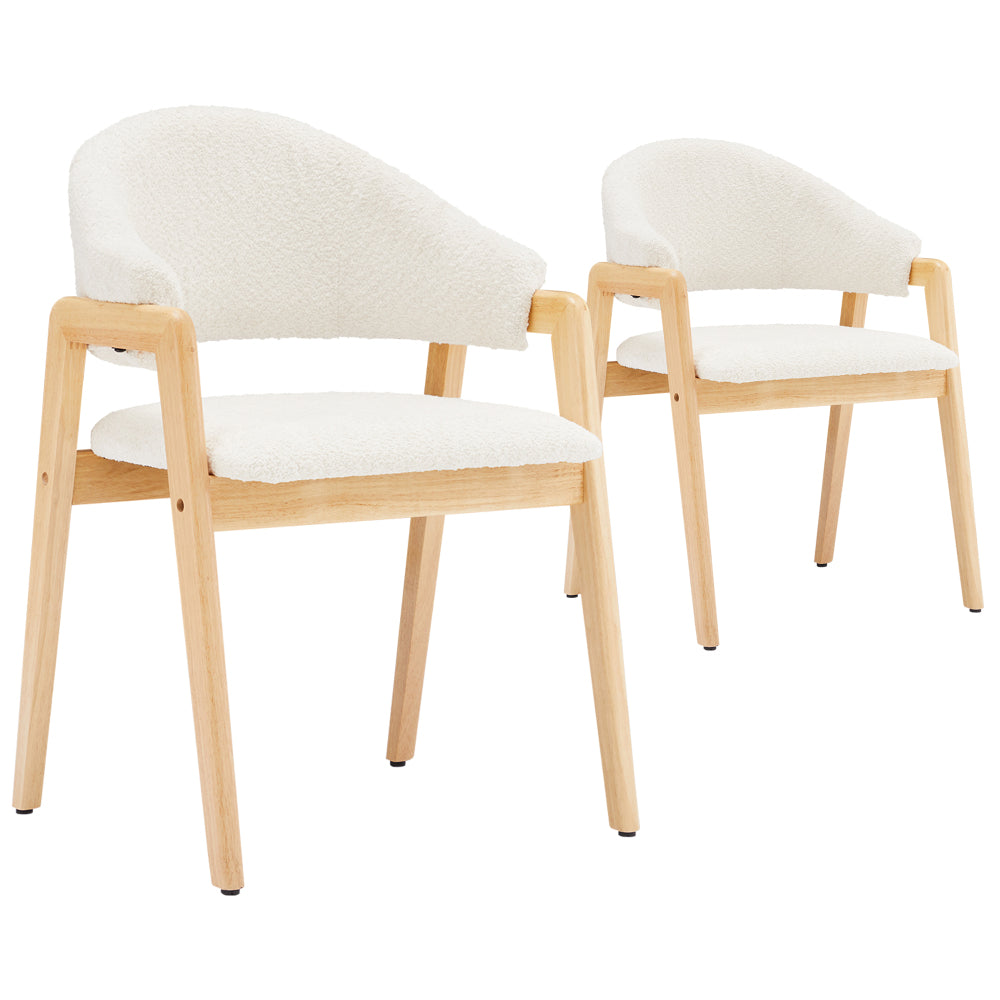 2-Pack High-Quality Faux Fur Chair Covers | Suitable for Dining, Dressing, Ergonomic, Lightweight Luxury, and Curved Back Chairs | White, Modern Style, Solid Back, Wipe Clean Care